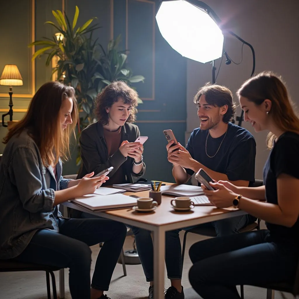 Sessione di shooting per contenuti social